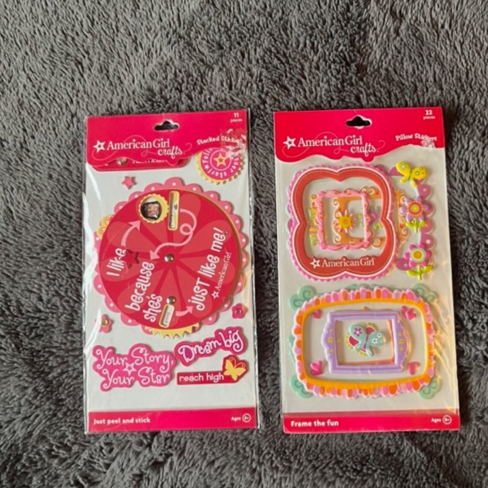 American Girl Crafts 3D Pillow Frames & Stacked Stickers 33 Pieces Craft Set
